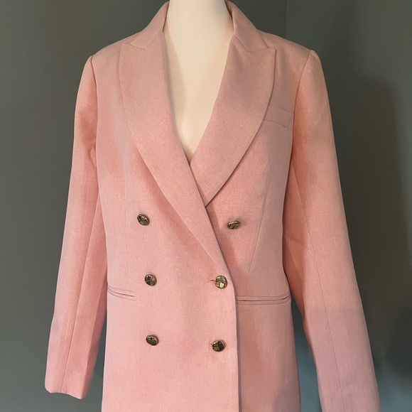 Women's Pink Double-Breasted Blazer - Companion Piece - Picture 2 of 6